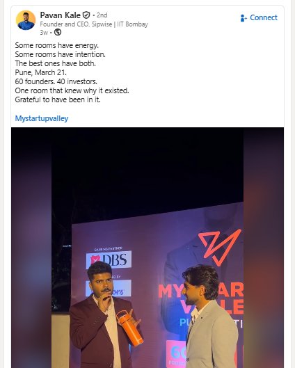 Pavan Kale, Sipwise about MyStartupValley Pune Edition 2026